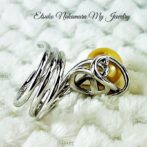 すっきり南洋バロックゴールドパールシルバーフリーサイズリングFPR11