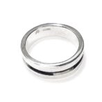 シルバー水平線平打リング寝かせた状態