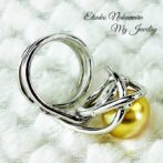 すっきり南洋バロックゴールドパールシルバーフリーサイズリングFPR11