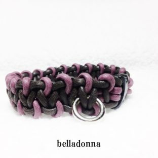 綿ロープレーズンとダークブラウンのマクラメ編み首輪