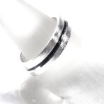 シルバー水平線平打リング横向き