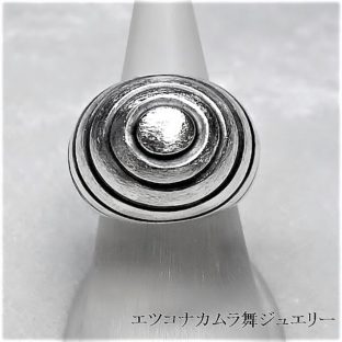 ドーム溝だけいぶし銀シルバーユニセックスリングR68a