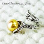 すっきり南洋バロックゴールドパールシルバーフリーサイズリングFPR11