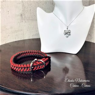 パラコード中、小型犬用首輪 No.15