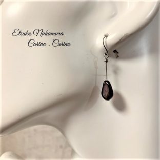 変形ガーネットロングピアス・イヤリング