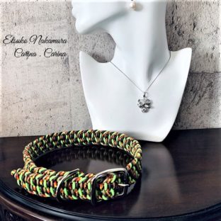 パラコード大型犬マクラメのたたみ編み首輪 No3