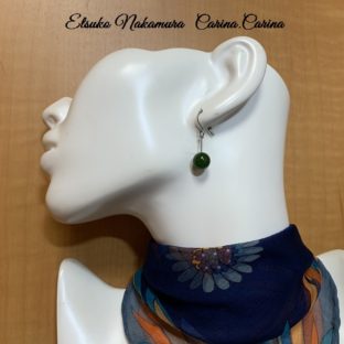 グリーンめのうロングブラピアス・イヤリング