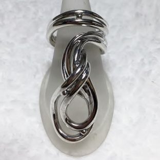 大胆なデザインのシルバーダイナミックリングフリーサイズリングFR大47