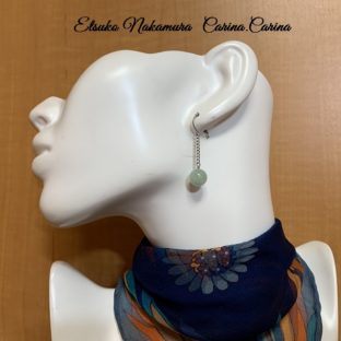 ひすい＆シルバーチェーンピアス（長め）