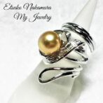 シルバーFPR38中央の南洋バロックゴールドフリーサイズリング