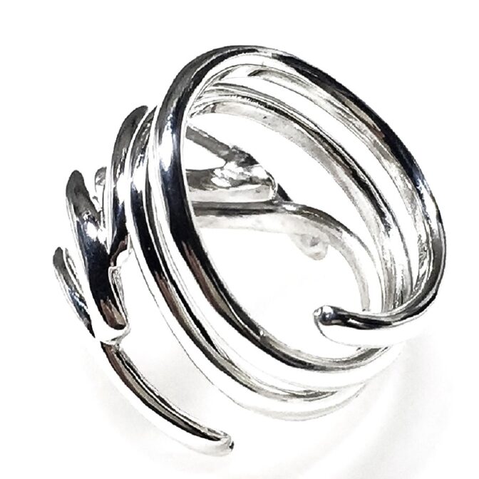 シルバーフリーサイズリング寝かせた状態後ろ向き