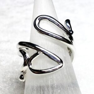 お洒落な平打ちシルバーフリーサイズリングFR65 | エツコナカムラ・アクセサリーブランド|舞ジュエリー シルバーフリーサイズリング正面画像