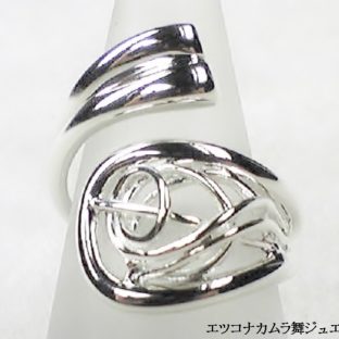 透かし模様大人可愛いシルバーフリーサイズリングFR7