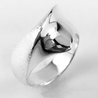 コントラストの美シルバーデザインリングJE16