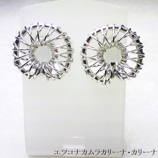 ラウンドメッシュシルバーイヤリングP12