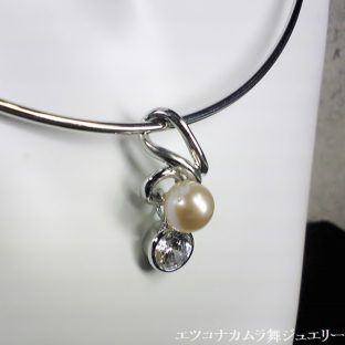 淡水パール＆ジルコニアペンダントヘッド