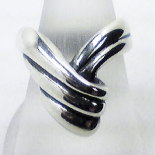 ユニセックスシルバーデザインリングR66