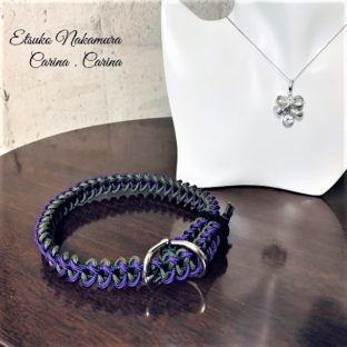 パラコード中、小型犬首輪　No13