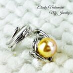 すっきり南洋バロックゴールドパールシルバーフリーサイズリングFPR11