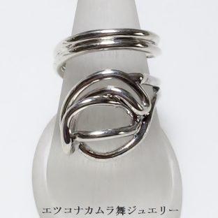 丸味があって立体的なシルバーフリーサイズリング一点物FR58