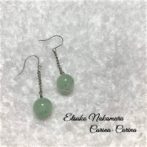 ひすい&シルバーチェーンピアス(長、短あり)