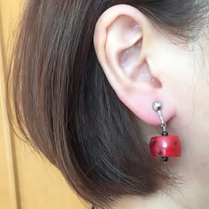 染枝珊瑚イヤリング (2) | エツコナカムラ・アクセサリーブランド|舞ジュエリー