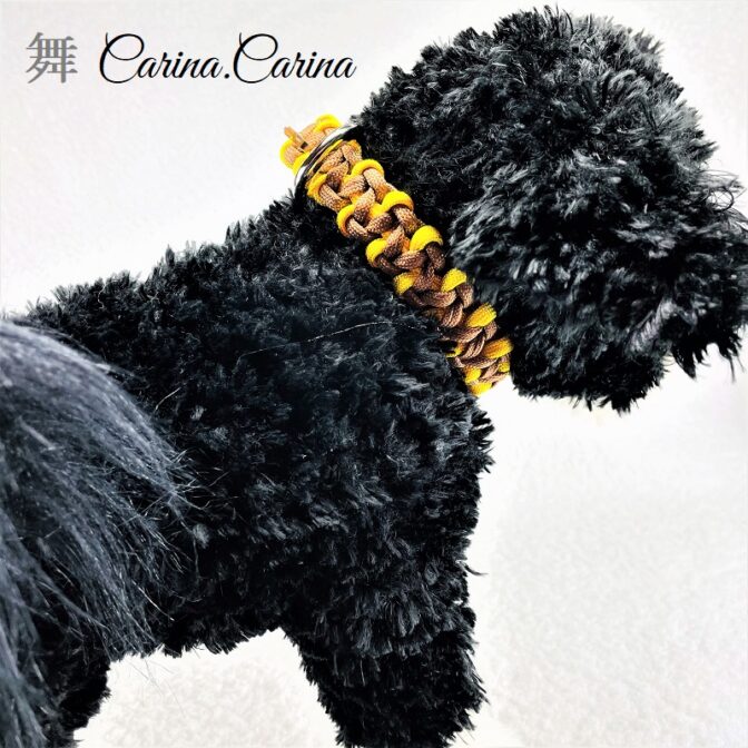 [公式]パラコードマクラメ編みNo37　中、小型犬首輪