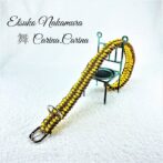 「公式」パラコードマクラメ編みNo24中、小型犬リード＆首輪セット