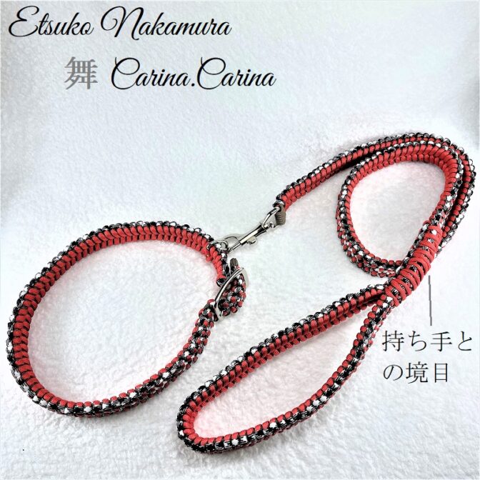 「公式」パラコードマクラメ編みNo20大、中型犬リード&首輪セット