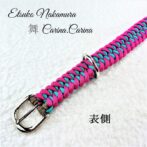 「公式」パラコードマクラメ編みNo23中、小型犬リード＆首輪セット