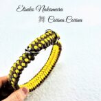 「公式」パラコードマクラメ編みNo24中、小型犬リード＆首輪セット