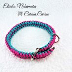 「公式」パラコードマクラメ編みNo23中、小型犬リード＆首輪セット