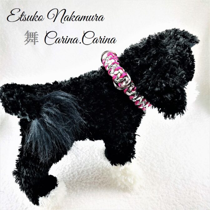 [公式]パラコードマクラメ編みNo40　中、小型犬首輪