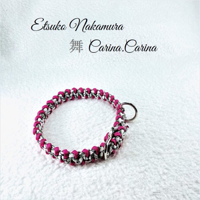 [公式]パラコードマクラメ編みNo40　中、小型犬首輪