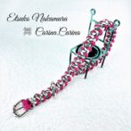 [公式]パラコードマクラメ編みNo40　中、小型犬首輪