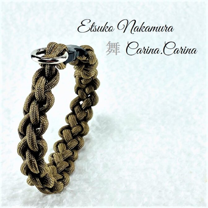 [公式]パラコードマクラメ編みNo49ブラウン1本結び犬猫首輪