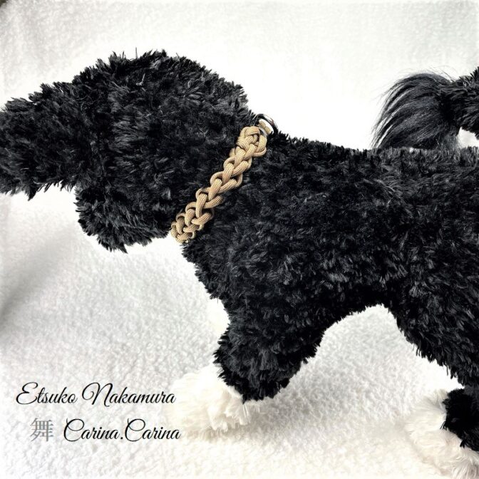 [公式]パラコードマクラメ編みNo49ブラウン1本結び犬猫首輪