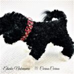 [公式]パラコードマクラメ編みNo62 レッドと黒＆茶色の犬首輪