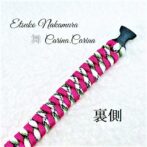 [公式]マクラメ編みNo47ローズ＆B.W矢羽風犬首輪