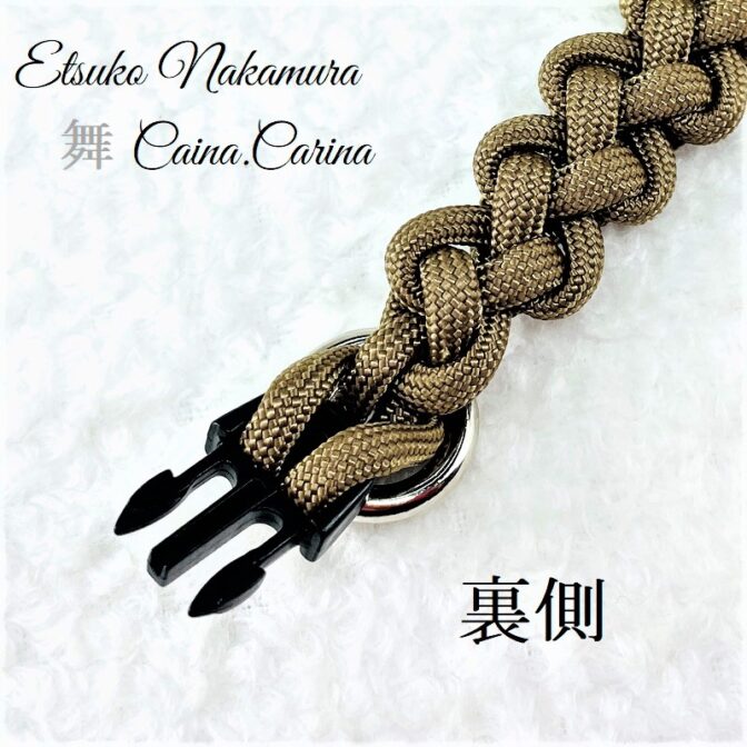 [公式]パラコードマクラメ編みNo49ブラウン1本結び犬猫首輪