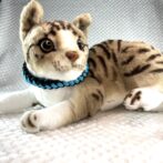 [公式]パラコードマクラメ編み＃45ターコイズブルーと黒色の犬猫首輪