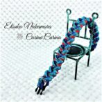 [公式]パラコードマクラメ編みNo60 ターコイズブルーと紫＆赤まだら色の犬首輪