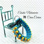 [公式]パラコードマクラメ編みNo61 ターコイズブルーとオレンジ＆イエローの犬首輪