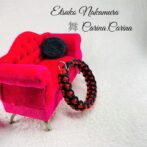 [公式]パラコードマクラメ編みNo51 赤とネイビー犬首輪