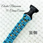 [公式]パラコードマクラメ編みNo61 ターコイズブルーとオレンジ＆イエローの犬首輪