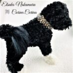 [公式]パラコードマクラメ編みNo52 茶と白＆黒の犬首輪