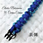 [公式]パラコードマクラメ編みNo66 ターコイズブルーとディープパープルの犬猫首輪