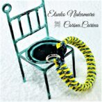 [公式]マクラメ編みNo48イエロー＆青まだら矢羽風犬首輪