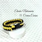 [公式]パラコードマクラメ編みNo68 イエローとブラックの犬首輪