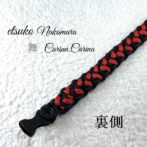 [公式]マクラメ編みNo45　ネイビー＆赤の平結びアレンジ小型犬首輪
